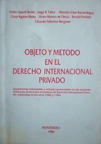 Objeto y método en el Derecho Internacional Privado