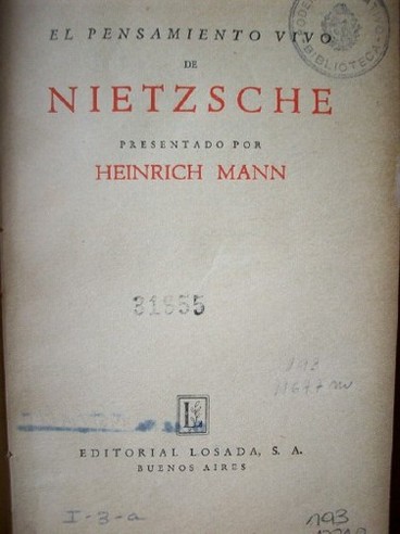 El pensamiento vivo de Nietzsche