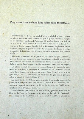 [Nomenclator de las calles y plazas de la ciudad y principales caminos del Departamento]