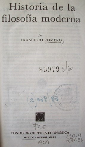 Historia de la filosofía moderna