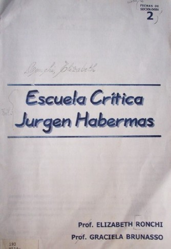 Escuela crítica Jugen Habermas