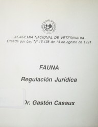 Fauna : regulación jurídica