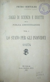 Saggi di scienza e diritto della publica amministrazione