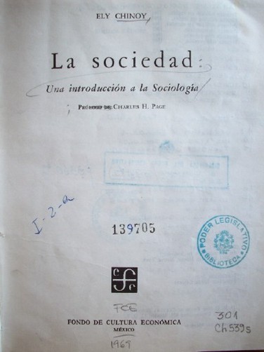 La sociedad : una introducción a la sociología