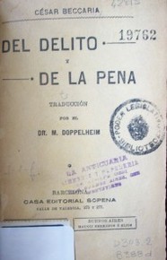 Del delito y de la pena