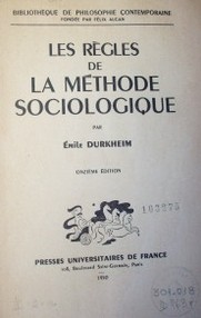 Les regles de la méthode sociologique