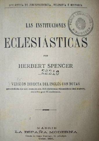 Las instituciones eclesiásticas