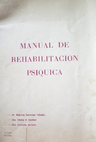 Manual de rehabilitación psíquica