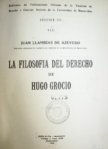 La filosofía del derecho de Hugo Grocio