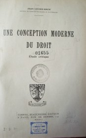 Une conception moderne du droit : étude critique