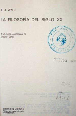 La filosofia del siglo XX