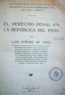 El derecho penal en la República del Perú
