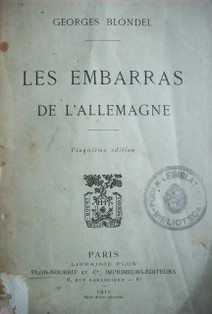 Les embarras de l'Allemagne