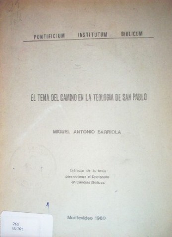 El tema del camino en la teología de San Pablo