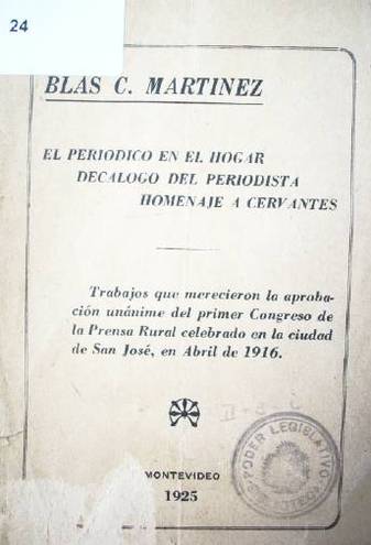 El periódico en el hogar: decálogo del periodista : Homenaje a Cervantes.