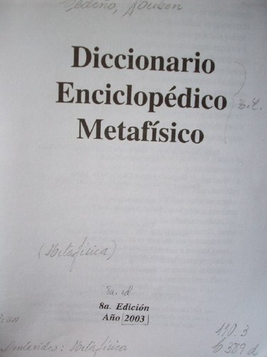 Diccionario enciclopédico metafísico