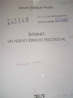 Internet : un nuevo espacio psicosocial