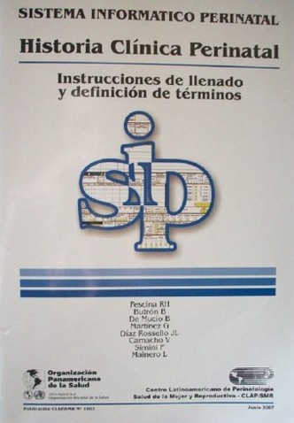 Sistema Informático Perinatal : para Windows e Internet : manual resumido