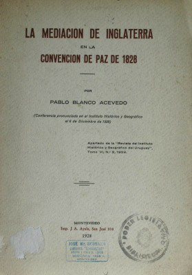 La mediación de Inglaterra en la Convención de Paz de 1828