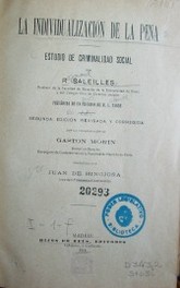 La individualización de la pena : estudio de criminalidad social