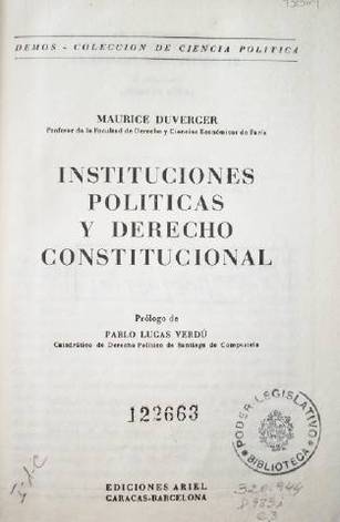 Instituciones políticas y derecho constitucional