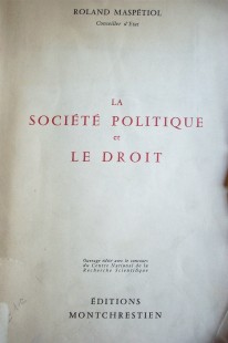 La société politique et le droit