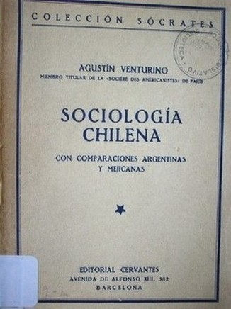 Sociología chilena : con comparaciones argentinas y mejicanas