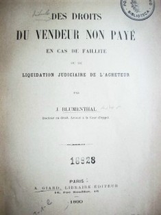 Des droits du vendeur non payé en cas de faillite ou de liquidation judiciaire de l'acheteur