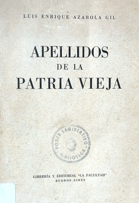 Apellidos de la Patria Vieja