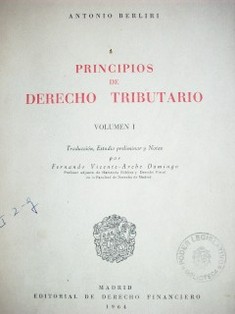 Principios de Derecho Tributario