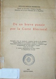 De un breve pasaje por la Corte Electoral