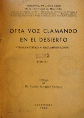 Otra voz clamando en el desierto : proxenetismo y reglamentación