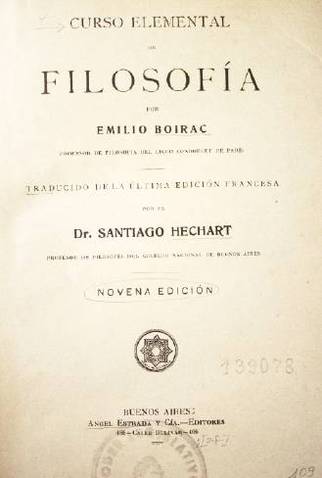 Curso elemental de filosofía