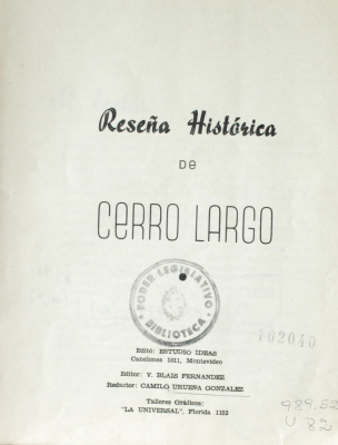 Reseña histórica de Cerro Largo