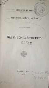 Registro Cívico Permanente : apuntes sobre la ley