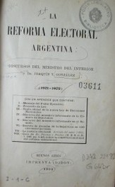 La reforma electoral argentina : (1901-1902)
