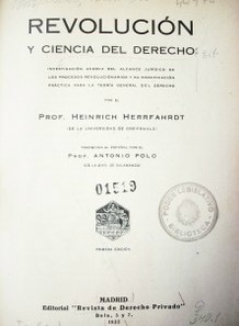 Revolución y ciencia del derecho