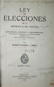 Ley de elecciones de la República O. del Uruguay