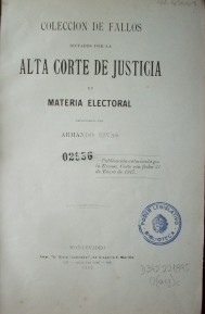 Colección de fallos dictados por la Alta Corte de Justicia en materia electoral