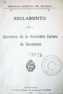 Reglamento de la Secretaría de la Honorable Cámara de Senadores
