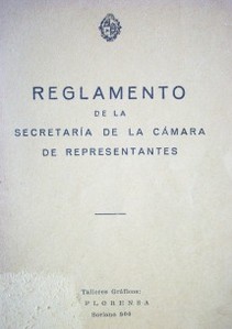 Reglamento de la Secretaría de la Cámara de Representantes