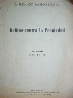 Delitos contra la propiedad