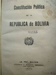 Constitución Política de la República de Bolivia