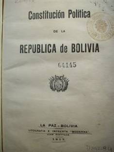 Constitución Política de la República de Bolivia