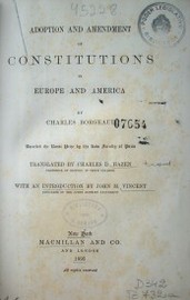 Adoption and amendment of constitutions in Europe and America