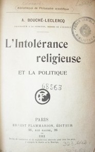 L'intolerance religieuse et la politique