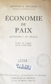 Economie de paix : (economics of peace)
