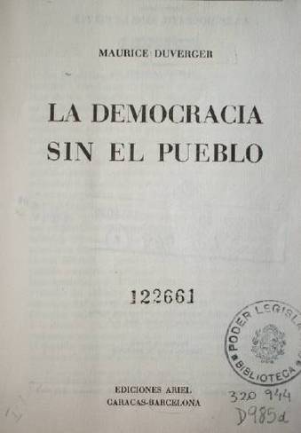 La democracia sin el pueblo