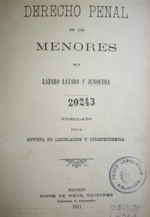 Derecho penal de los menores