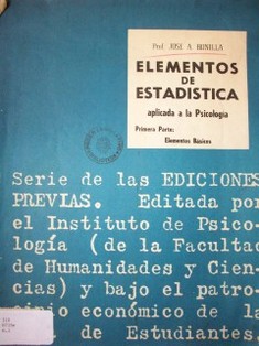 Elementos de estadística : aplicada a la psicología